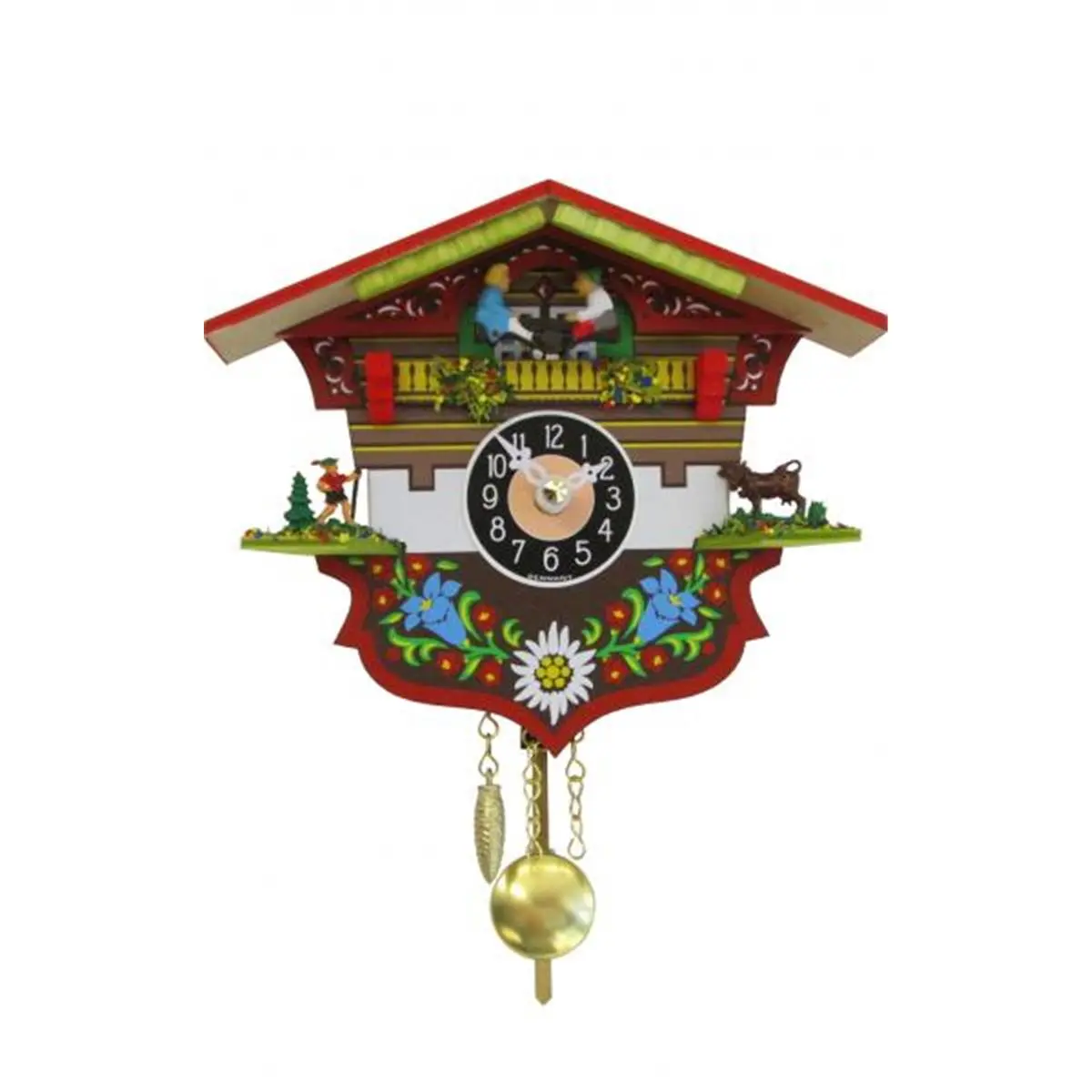 Engstler Cuckoo Clock - House Design with Flower Patterns, Home Decor Items for Indoor Room Use