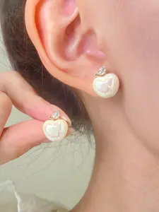 Cute Apple Design Stud Earrings, Fashionable Jewelry for Women & Girls, Trendy All-match & Exquisite Jewelry for Birthday Gift