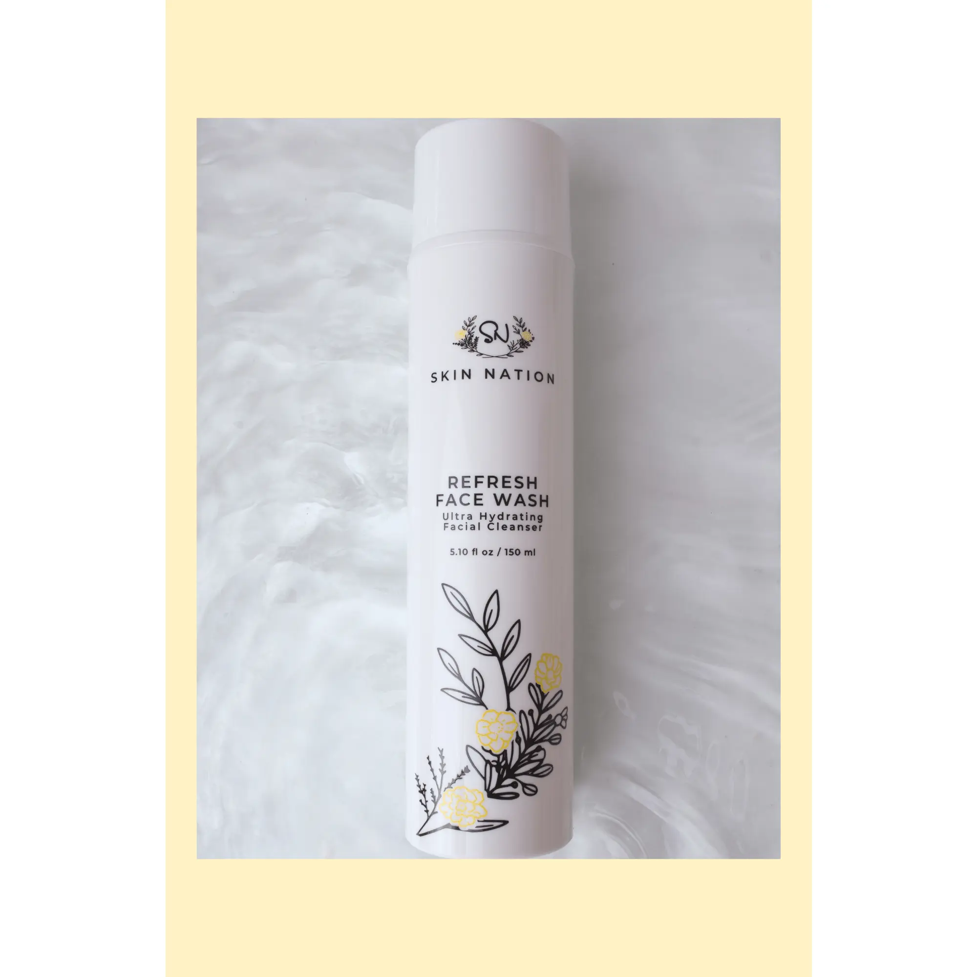 Skin Nation Refresh Face Wash, Ultra Hydrating Facial Cleanser, Oxygen Enriched with Aloe, Green Tea, White Tea, Acne Face Wash, Soothes, Calms,
