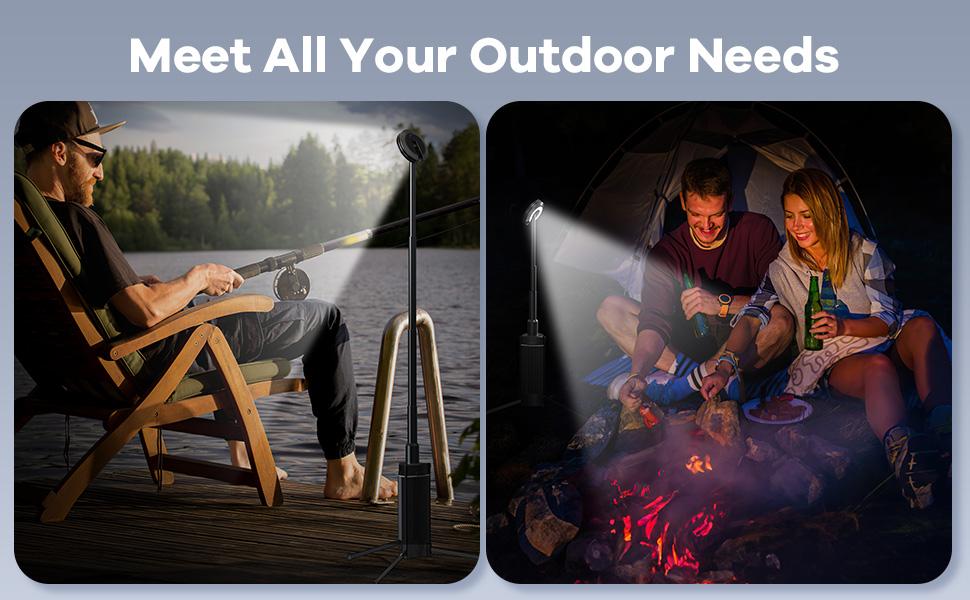 BIAT Camping Light 1PCS, Camping Lantern Rechargeable, Led Work Light with Stand Battery Powered 10800mah, Portable Camping Lamp and Flashlight, Camping Lights for Hiking, Camping, Fishing