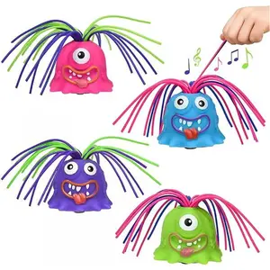 Fun Hair Pulling 4PCS Fidget Toys - Screaming Monster, Anti Anxiety, Anti Anxiety, Venting, Easter Basket Stuffer for Kids, Ages 3-7+ Stress Relief Model Rubber