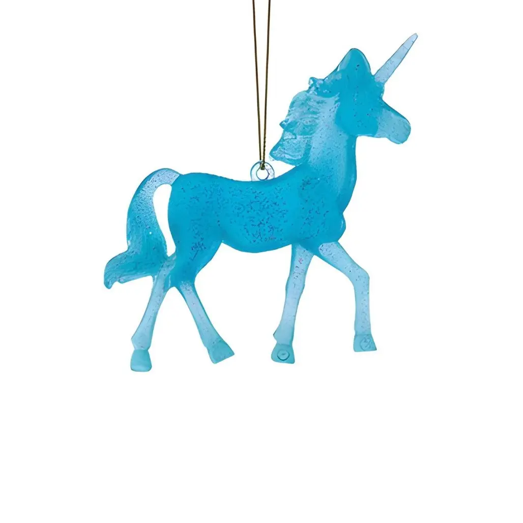 Blue Glow-in-the-Dark Unicorn Ornament
