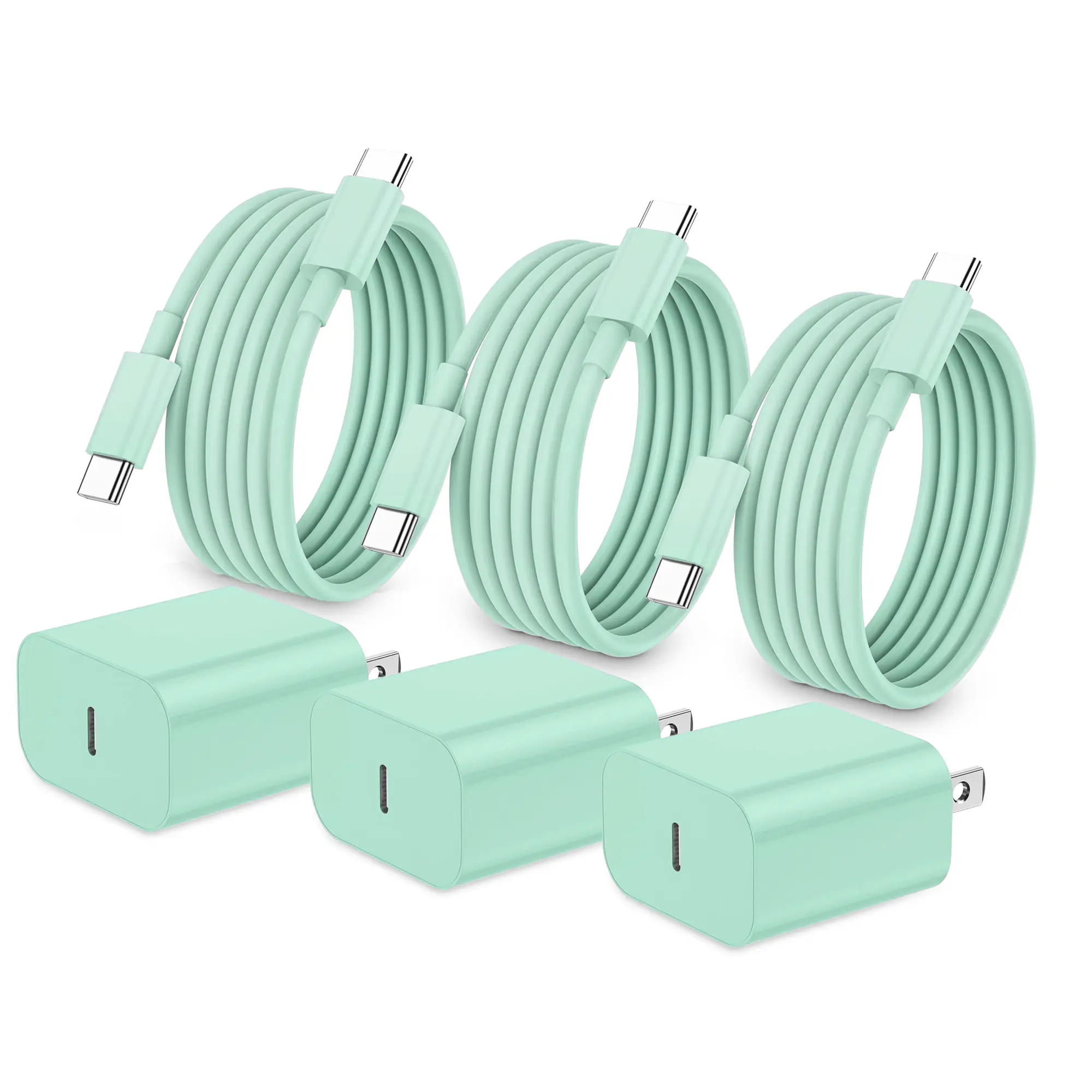 iPhone 16 15 Charger Fast Charging Type C Chargers USB C Charger Block iPhone 16 Chargers with 2 Pack 6FT Cable for iPhone 16/16 Plus/16 Pro/16 Pro Max/iPhone 15/15 Pro Max/iPad Pro/AirPods（Green）
