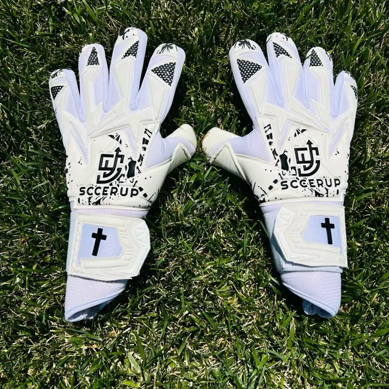 SccerUp GoalKeeper Gloves with Finger Protection- Carry Bag, Enhanced Grip Technology, Superior Padding, Ergonomic Fit, Breathable Material, Durable Construction, Cross Design