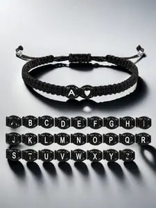 and Heart 26 Letter Braided Hand Rope Paracord Bracelet, Unique Heart Design for Personalized Accessories, Stylish Gift for All Occasions