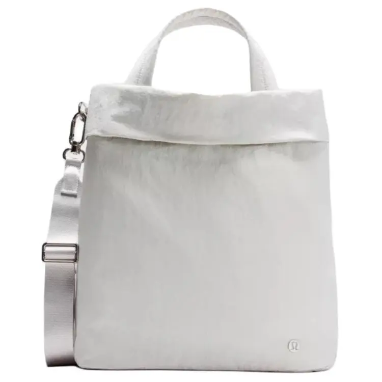 Lululemon On My Level 2.0 19L Unisex Solid Color Reusable Tote Bag - Steam Gray, Recycled Polyester, Slouchy, Lightweight, Classic Casual Women's Handbag for Shopping, Solid Color Bag