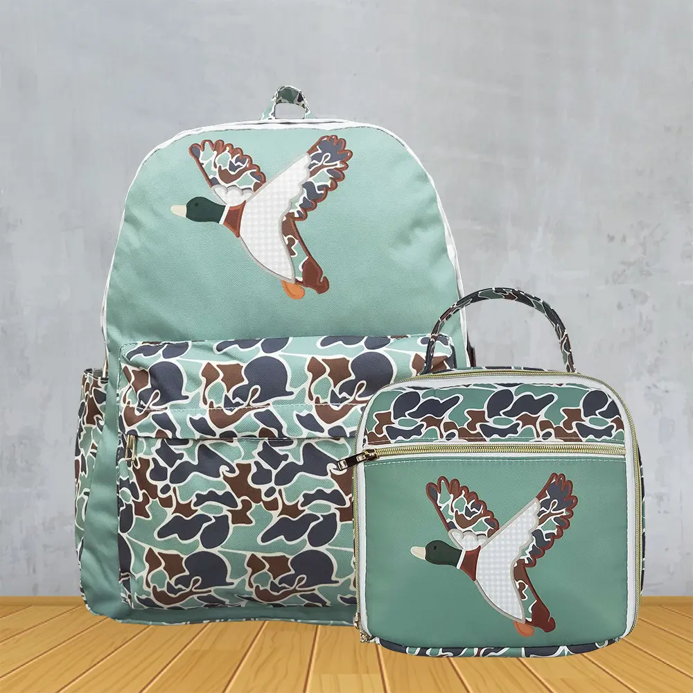 Old School Camouflage Mallard Duck School Backpack for Boys - Toddler Bag, Travel Backpacks, Country Life Themed Kids' Camo Book Bag, Backpack For School, School Backpacks