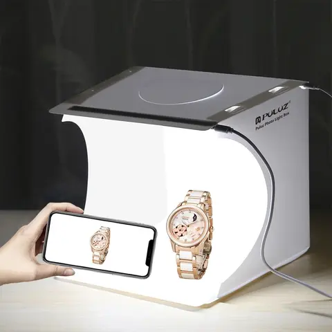 Portable Mini Light Room with USB Cable & Backdrops, Foldable Light Box, Photo Studio Photography Lighting Tent Kit, Mini Shooting Tent, Camera Accessories