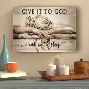 Inspirational Framed Canvas Wall Art, Wooden Texture Motivational Decorative Painting, Ready-To-Hang Home Bedroom Decoration Gift, Modern Home Decoration Art Print
