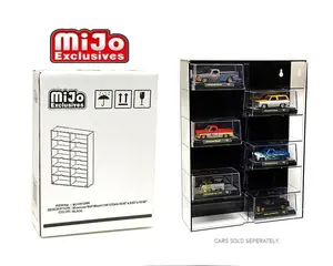 MiJo Exclusives MJ10012BK 1:64 Wall Mount Display Case | 12 Car Collector Display Black