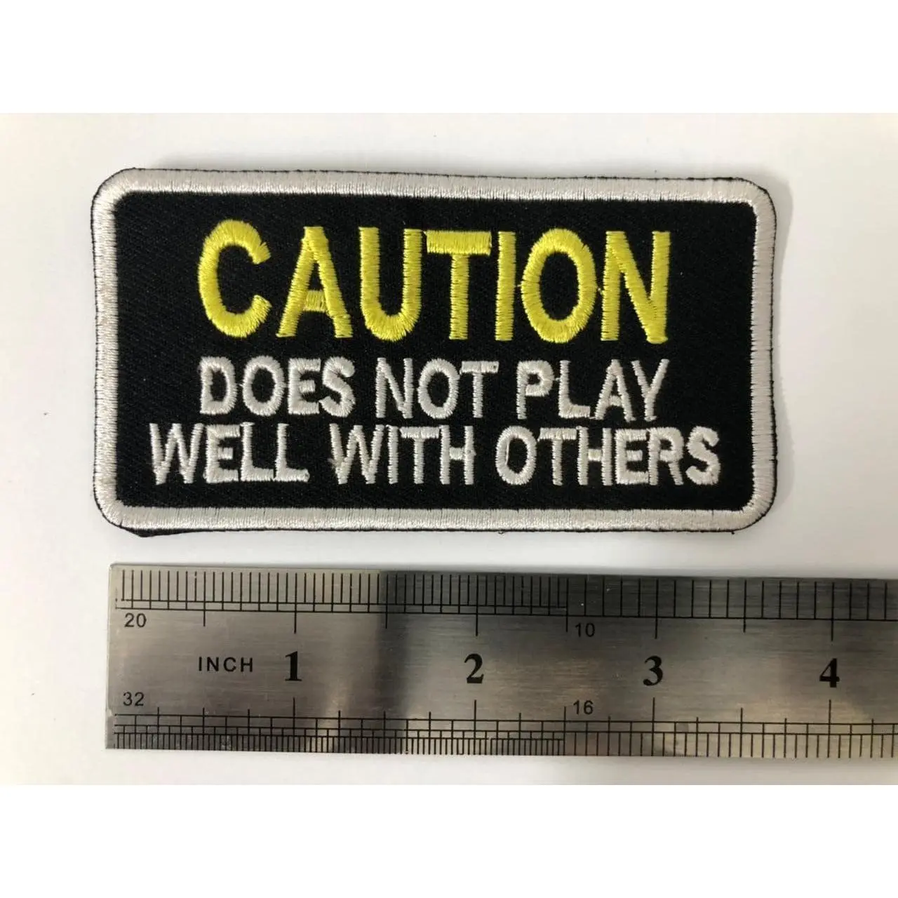 Does Not Play Well With Others Biker Vest Patch