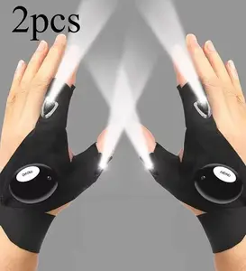 LED Flashlight Gloves, Gifts for Men Him Boyfriend Husband, Cool Gadget Finger Lights Waterproof for Camping Fishing Repairing, Fathers Day Christmas