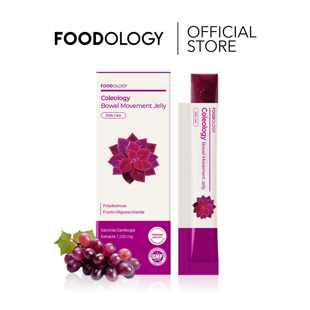 [FOODOLOGY] Coleology Bowel Movement Jelly, Gut Comfort Relieves Bloating and Supports more Comfortable Grape-Flavored Jelly Sticks,Fiber Supplement , Garcinia Cambogia, Collagen, Chia Seeds-1 Pack of 10