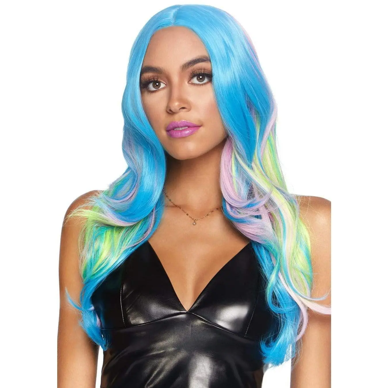 Multi-Color Synthetic Wig for Women, 27-Inch Long with Soft Beachy Waves, Adjustable for Festivals, Cosplay & Date Night, Wavy, Synthetic Hair, Costume Wig, Female, Long Wig, Sexy Siren