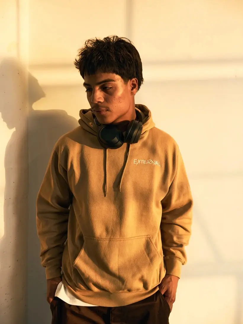 Tan External Hoodies