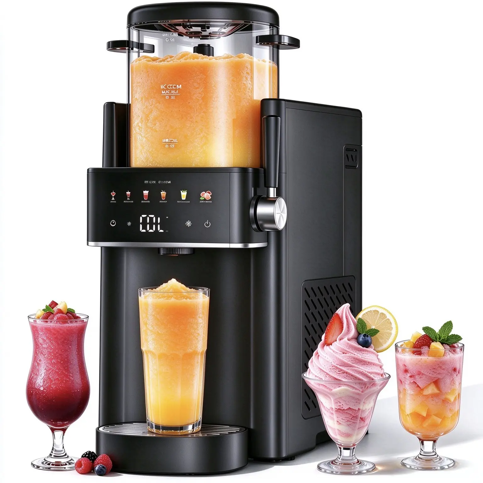 6-in-1 Slushie Machine, Ice Cream Maker and Margarita Machine,No Ice Needed, Self-Freezing with Rapid Chill, 6 Preset Modes and Automatic Cleaning, for Home, Party, Frozen Drinks, Frappe, Smoothie, Summer Must Have,sohochic