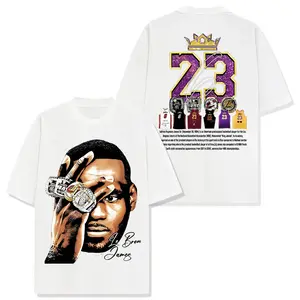 LeBron James Graphic Tee, Men’s & Women’s Cotton Crew Neck T-Shirt, Printed Short Sleeve Top, Trendy Sports Streetwear, Casual Summer Fashion, Soft Comfortable Everyday Basketball Fan Apparel