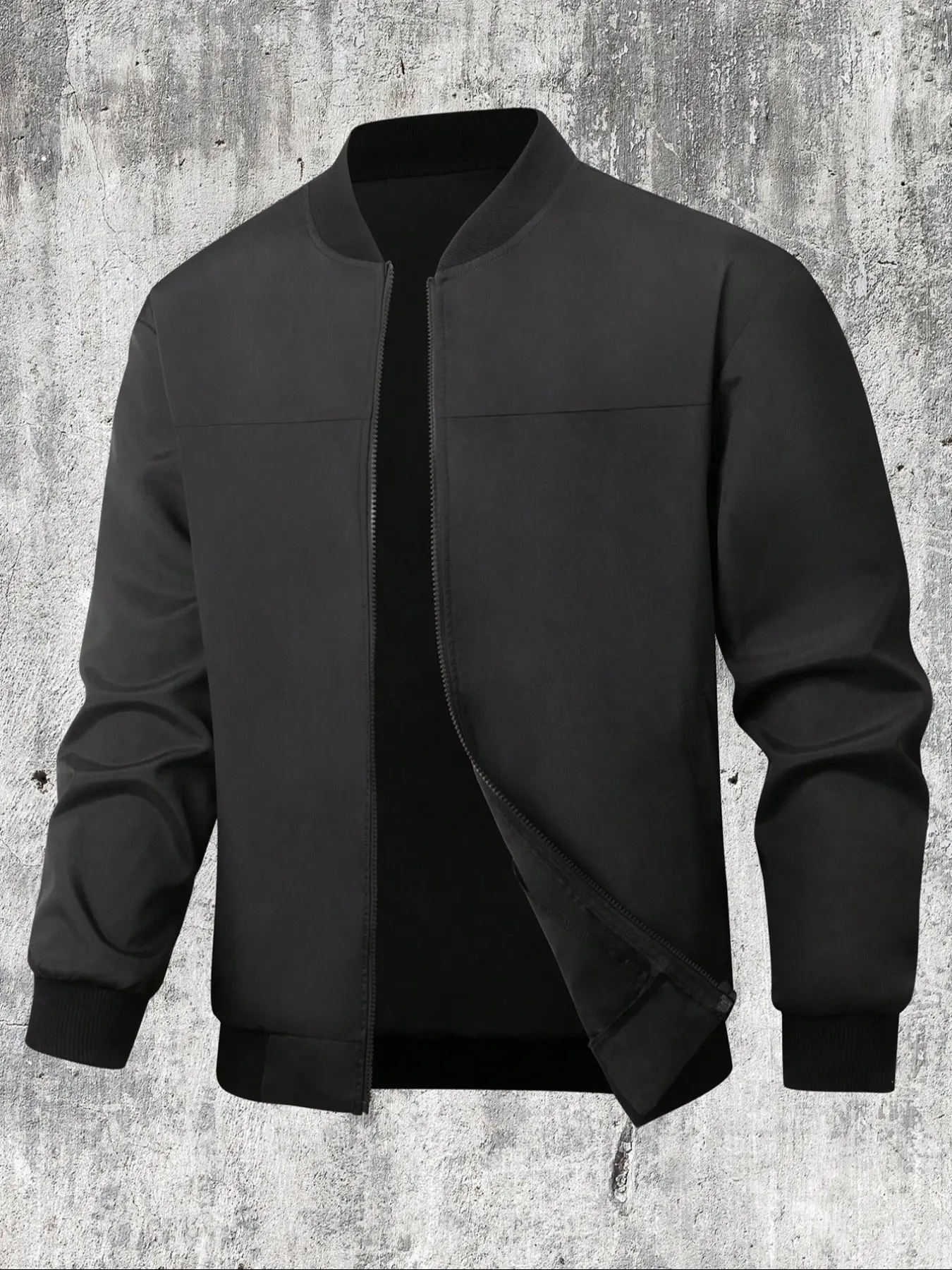 Men's Plus Size Casual Zipper Jacket, Lightweight Windbreaker, Fall Golf Workwear, Business Attire, Fitted Outdoor Sports Jacket, Coats