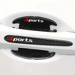 Sports Car Door Handle & Bowl Protective Stickers Set of 8 Scratch Resistant Wear Resistant Rubber Material Durable Long Lasting Red Blue Modern Car Decoration