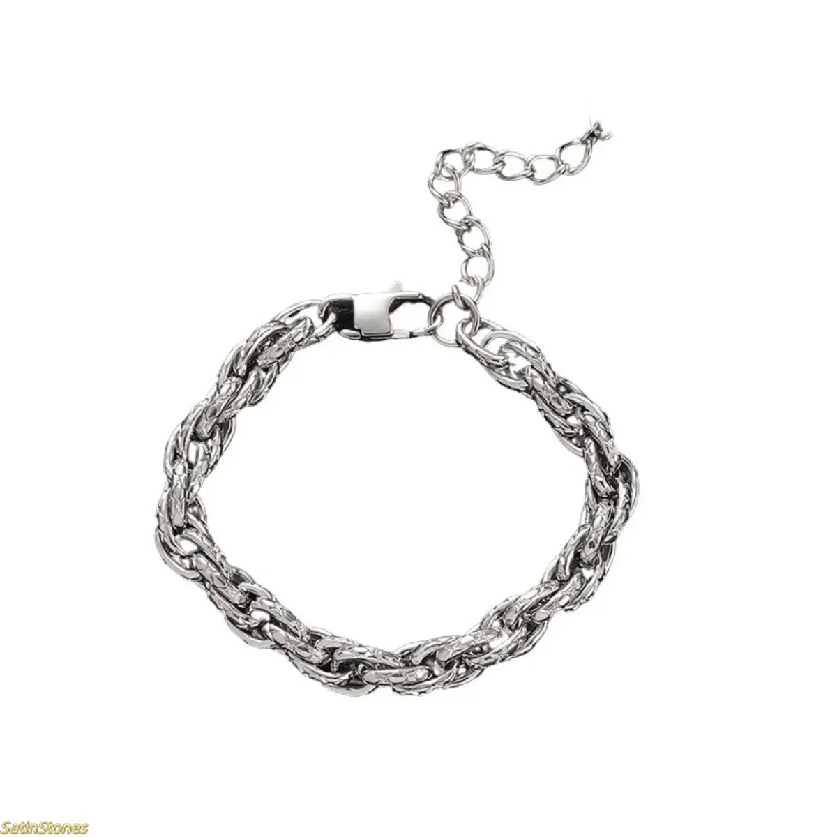 Men's Hip-Hop Bracelet in Titanium Steel, Woven Twist Design, Trendy Fashionable Couple's Costume Jewelry, Trendy Fashionable Accessories, Bangle, Daily Wear, Hand Chain Bracelet, Unisex, Hip-Hop Look, Modern, Yes, Chain Jewelry Bracelets & Bangles
