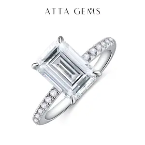 3.5 Carats Sparkling Moissanite Artificial Gemstone Ring, Women's Fashion Engagement Ring, Bridal Wedding Jewelry, R022, Bridal Rings