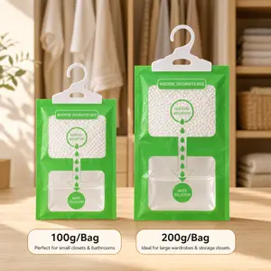 8-Pack Hangable Dehumidifier Bags, 100g/200g Optional Fragrance-Free Moisture Absorbers, Desiccant Humidity Packs for Closets – Mold/Moth Prevention, Damp-Proofing for Wooden Aromatherapy Incense Holders, Thick Disposable Kitchen Appliance Covers,summerwi