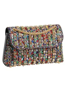 Women's Rhinestone Glitter Evening Bag, European Style Gem Handbag, Noble Party Bag, Perfect for Weddings and Parties, Elegant Accessory