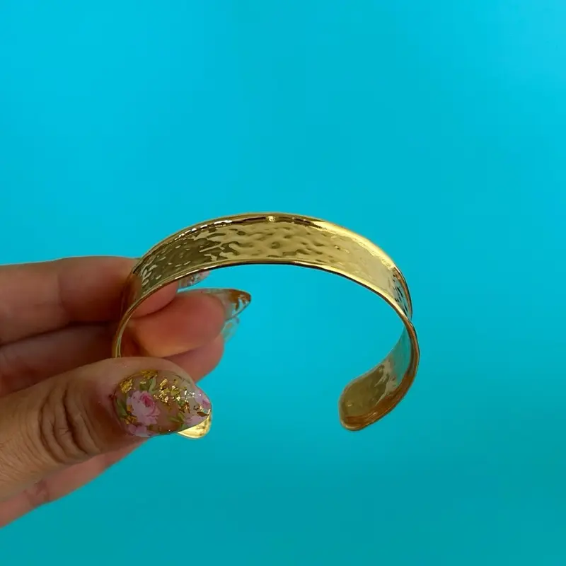 Hammered Cuff Bracelet - Waterproof