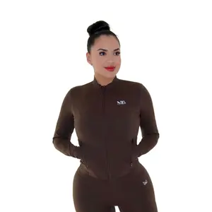 Harmony Fitted Zip-Up Jacket - Espresso