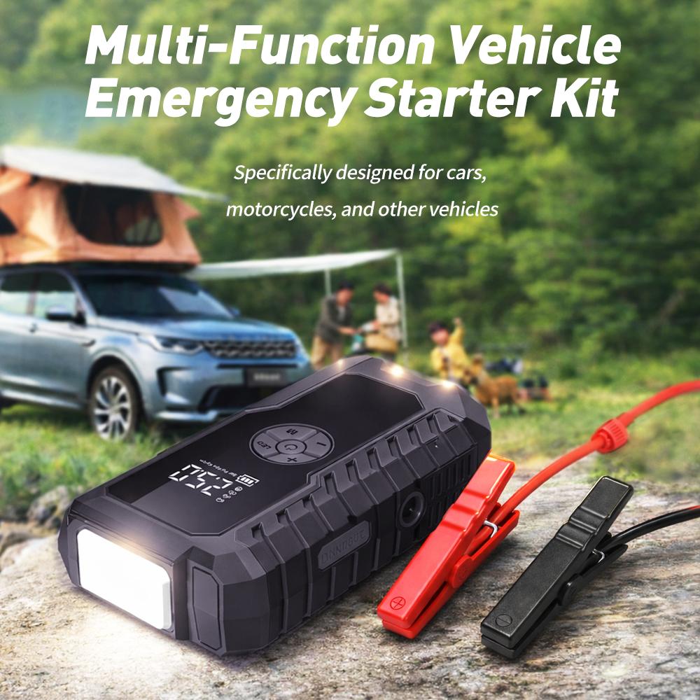 Car Emergency Jump Starter with 150PSI Air Compressor - 2500A Peak for 8.0L Diesel, 10000mAh Power Bank, LED Light #CarEssentials