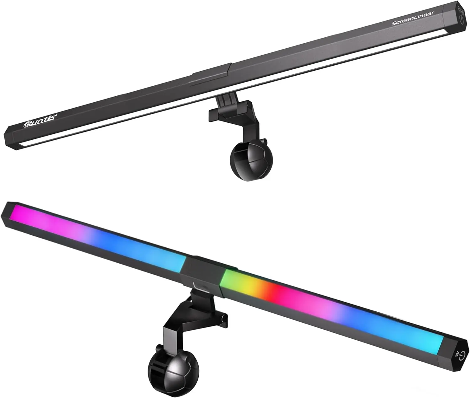 Quntis Dimmable RGB LED Backlit Monitor Light Bar, 15.7In MC201 Adjustable Lighting Modes, Gamer Desk Setup Accessory for Computer Screen & Desk