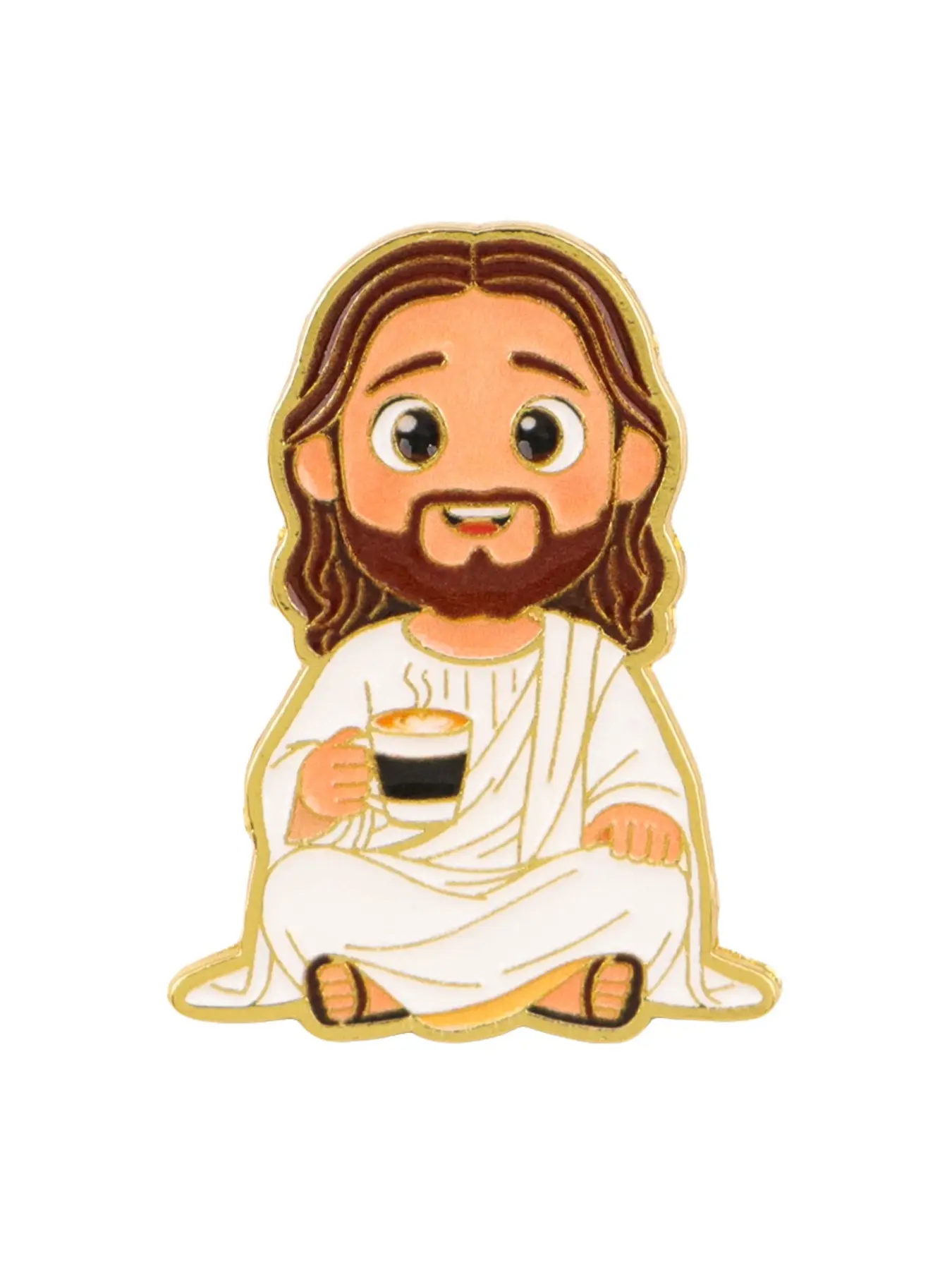 Jesus Enamel Pin, Cartoon Design Badge, Lapel Brooch, Unisex Clothing Accessory, Suitable for Backpacks and Clothes, Perfect Friendship Gift for Friends, Enamel Lapel Pins, Alloy Brooch Pin