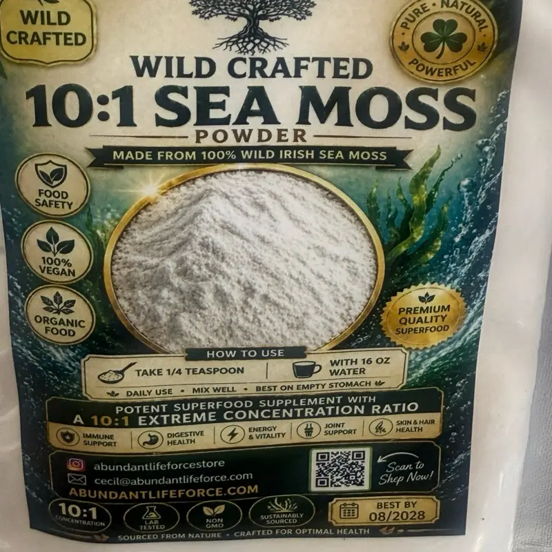 WildCrafted Seamoss Supplement, Edible Natural Dietary Powder Drink, Digestive Wellness Nutritional Supplement