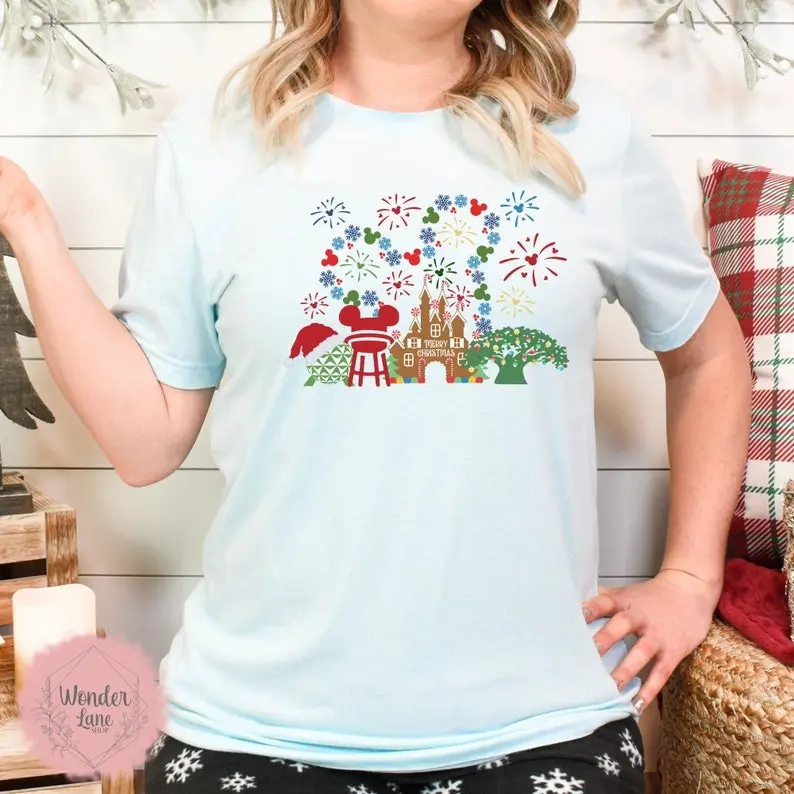 Christmas Shirt, Holiday Castle Shirt, Merry Christmas Shirt, Xmas Shirt, Disneyland  World Christmas Shirt
