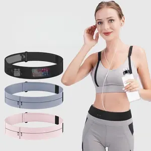 Unisex Sports Waist Bag with Magic Tape Invisible Belt, Multifunctional Fitness Gear, Jogging Equipment for Marathon Running, Lightweight Phone Holder