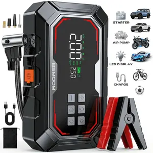 16800mAh Jump Starter for 12V Vehicles with 150 PSI Air Compressor, 45W Fast Charging, Tire Pressure Check, and LED Light