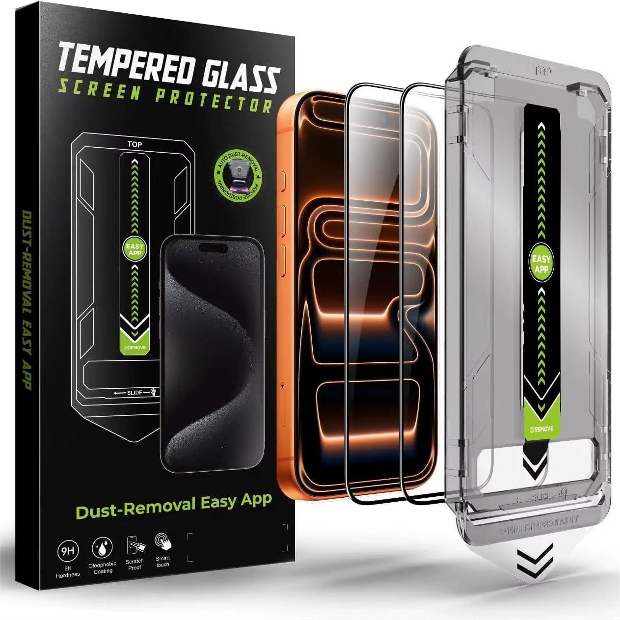 2 Pcs Anti-Spy Tempered Glass Privacy Screen Protector for iPhone 17 Pro Max 6.7" Smartphone - 9H Hardness, Auto Dust-Elimination, Bubble-Free Easy Installation, Case-Friendly Cellphone Handheld Devices Accessories