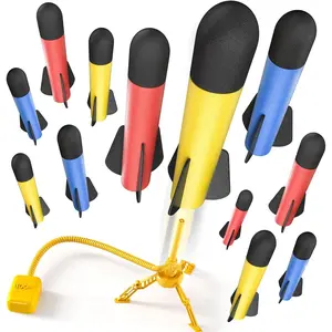 Rocket Launcher for Kids, 12 Foam Rockets and Launcher Pad, Launch up to 100+ft, Kids Outdoor Toys, Birthday Gift Toys for Kids Boys Girls Age 3 4 5 6 + Years Old