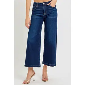 RISEN High Rise Crop Wide Jeans