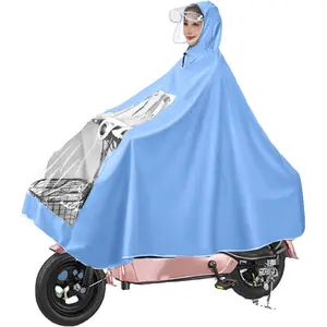 Motorcycle Raincoat XXXXL Oxford Cloth Full Body Protection for E-Bike Scooter Cycling, Daily Commuting, Long-Distance Rides with Night Visibility