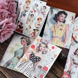 Vintage Magazine Newspaper Pattern Decorative Paper Set, 60pcs/set Including 24 Sheets Journal Making Material Paper & 36pcs Sticker, DIY Crafts for Scrapbooking, Art Stickers, Scrapbook Page, Decal Sticker