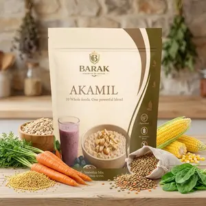 Barak Akamil 10-Ingredient Multi-Grain Blend for Porridge & Smoothie Mix Energy Blend Family Nutrition Plant-Based Whole Grains No Additives Natural Fiber Taffy