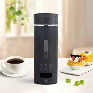 1pc Travel Electric Kettle, Portable Mini Water Boiler with 6 Temperature Settings, 304 Stainless Steel, Auto Shut-Off and Boil-Dry Protection, BPA-Free, 15.22oz, Suitable for Brewing Coffee, Flower Tea, and Milk Color: Grey