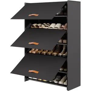 6-Tier Shoe Storage Cabinet with Hard Flip Doors, Holds 18–24 Pairs, Enclosed Dustproof Shoe Rack Organizer for Entryway, Closet & Bedroom, Space-Saving Shoe Shelf,