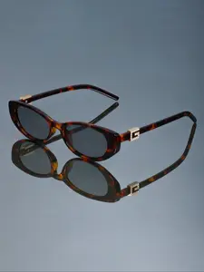 New Fashion Retro Small Frame Oval Glasses, Women Men Temple Decoration Simple Versatile Daily Casual Wear Decorative Eyeglasses Tortoise shell glasses