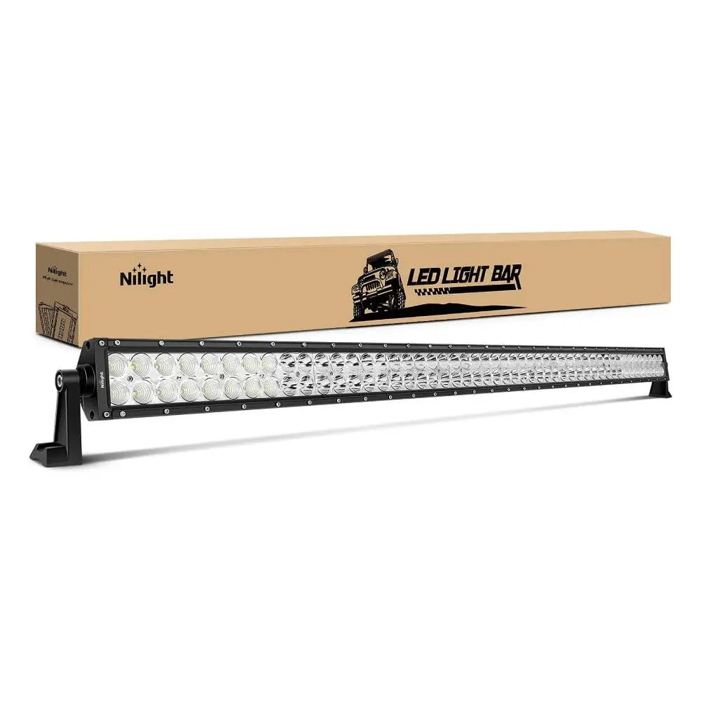 Nilight 52in High Power Lightbar, 300W Spot-Flood Combo LED Driving Work Lamp for Off-Road Vehicles, Trucks, Boats Carlights Led Lit Cantilever, Led Light Bars, Light Bar Spotbars