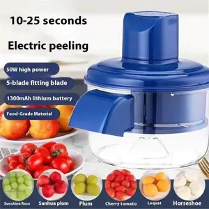 Advanced Electric Fruit Peeler Machine: Automatic Peeler For Grapes, Cherry Tomatoes, And Garlic - Fast, Portable, And Rechargeable Tool For Effortless Kitchen Prep, Salads, And Picnics