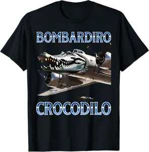 Bombardiro Cocodrilo Meme Italian Brainrot Memes Bombardino T-Shirt - Viqarfaroo Shop 42B0F5DZQR55