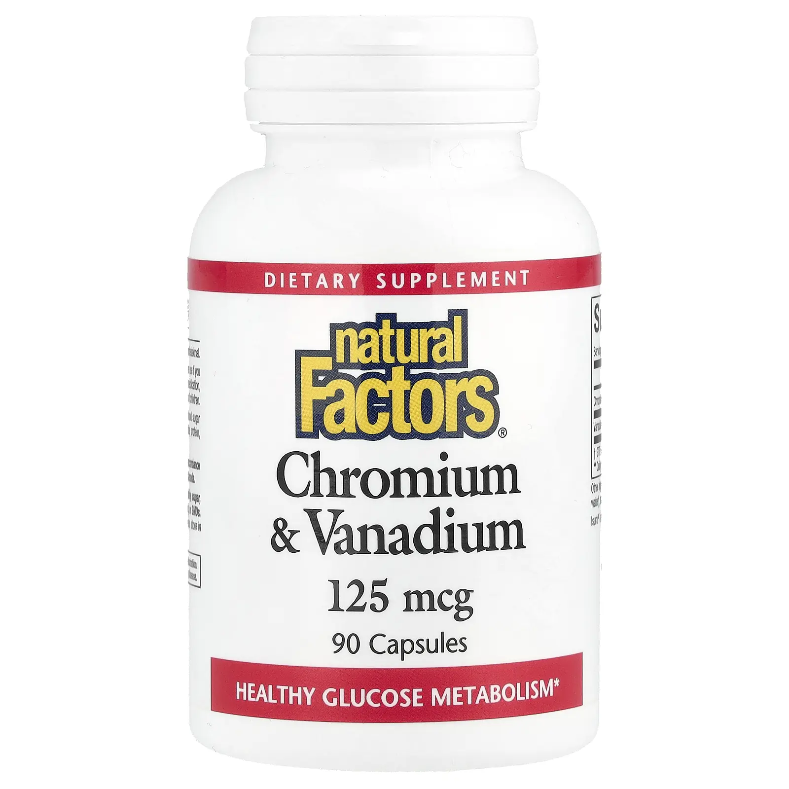 Natural Factors Chromium & Vanadium, 125 mcg, 90 Capsules