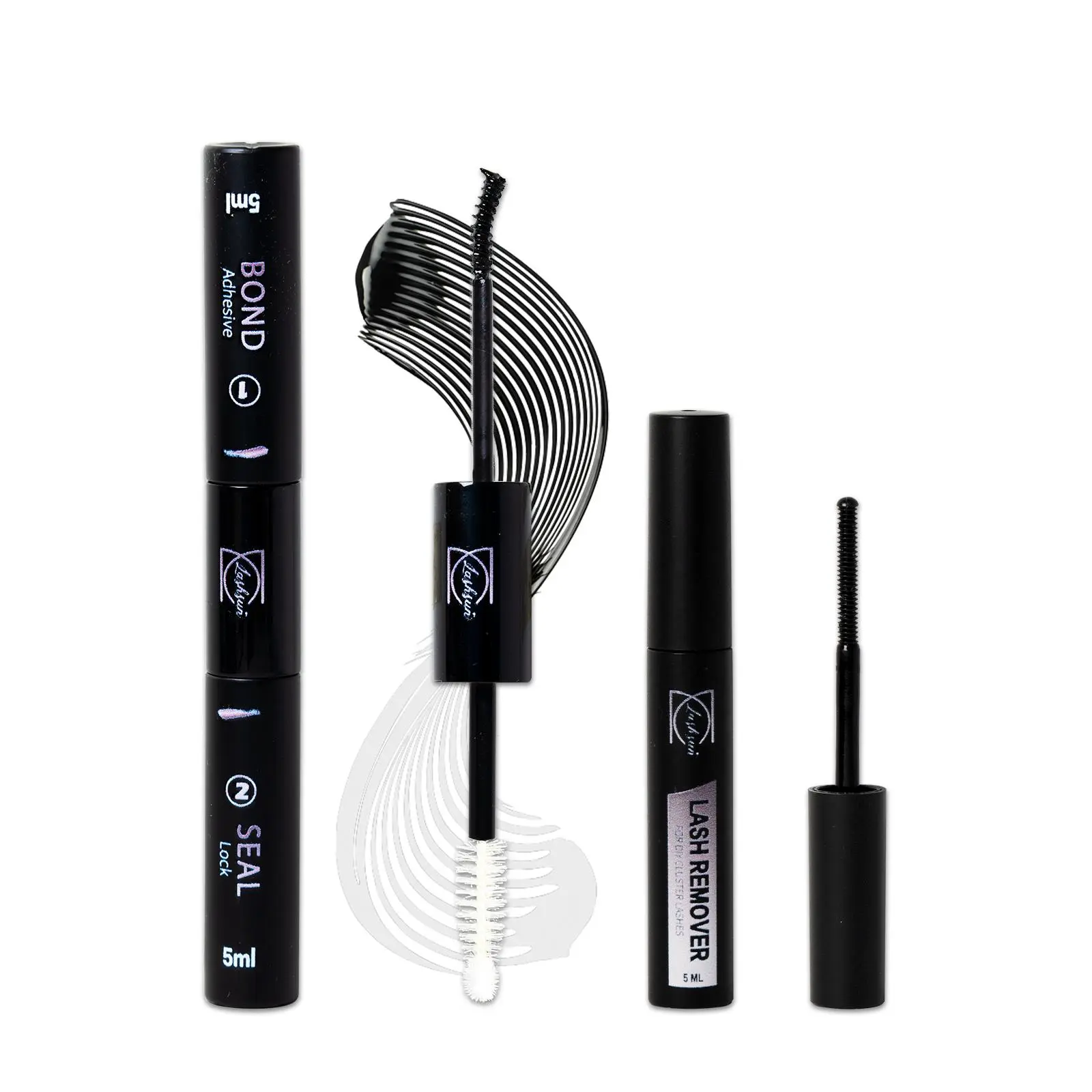 Cluster Lash Bond & Seal and Lash Remover, Cosmetic Bond Remover, 2 Counts/set Lashes Glue & Remover for DIY Eyelash Extensions, Strong Hold Clusters Glue & Deep Cleansing Eyelash Remover, Professional Eye Makeup Tool for Women Eyelash Cleansing Kit